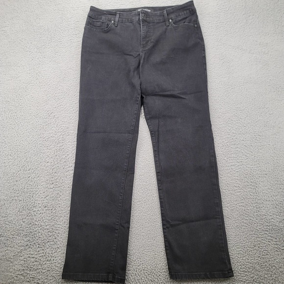 Bandolino Jeans Womens 12S Short Black Mandie Flat Front Straight Leg‎ Mid Rise - Picture 1 of 12